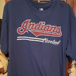 Cleveland Indians tshirt, blue, size xl